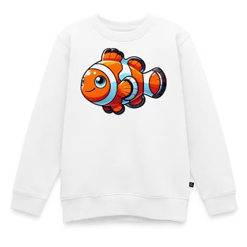 Poisson-clown - Sweat Premium enfant bio - blanc - Devant - AI Model Kid Male (0cm)