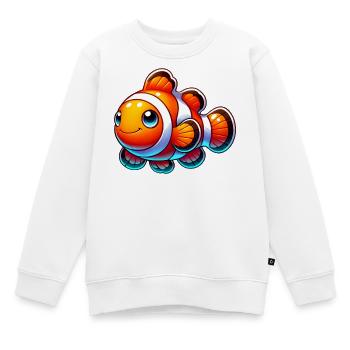 Poisson-clown - Sweat Premium enfant bio - blanc - Devant - AI Model Kid Male (0cm)