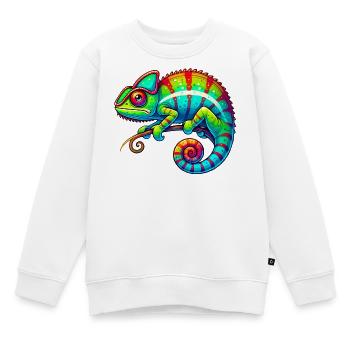 Chamäleon - Kinder Premium Organic Sweatshirt - Weiß - Vorne - AI Model Kid Male (0cm)