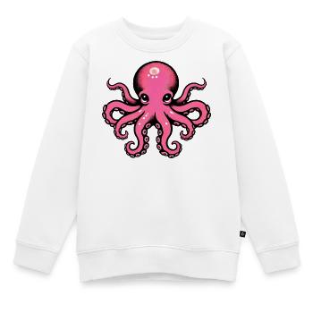 Krake - Kinder Premium Organic Sweatshirt - Weiß - Vorne - AI Model Kid Male (0cm)