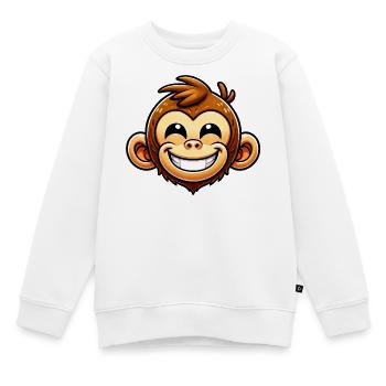 Singe - Sweat Premium enfant bio - blanc - Devant - AI Model Kid Male (0cm)