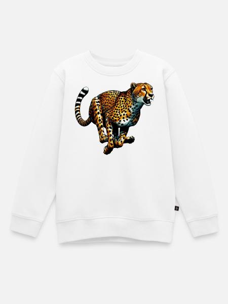 Gepard - Kinder Premium Organic Sweatshirt - Weiß
