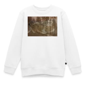 Chien fusionné dans le sentier d’hiver - Sweat Premium enfant bio - blanc - Devant - AI Model Kid Male (0cm)