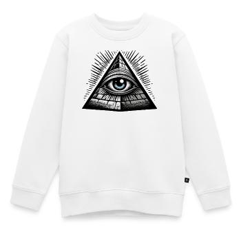 Tout Œil Voyant Conspiration Illuminati Secret p - Sweat Premium enfant bio - blanc - Devant - AI Model Kid Male (0cm)