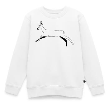 Reh / Rehbock - schwarzweiß Grafik - Kinder Premium Organic Sweatshirt - Weiß - Vorne - AI Model Kid Male (0cm)