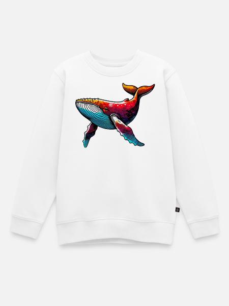Wal - Kinder Premium Organic Sweatshirt - Weiß