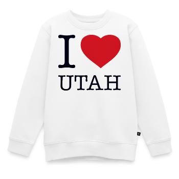 I LOVE UTAH - Kinder Premium Organic Sweatshirt - Weiß - Vorne - AI Model Kid Male (0cm)