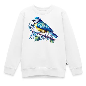 Bleu charmant sur une branche de lilas - Sweat Premium enfant bio - blanc - Devant - AI Model Kid Male (0cm)