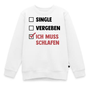 Single Vergeben Schlafen - Kinder Premium Organic Sweatshirt - Weiß - Vorne - AI Model Kid Male (0cm)