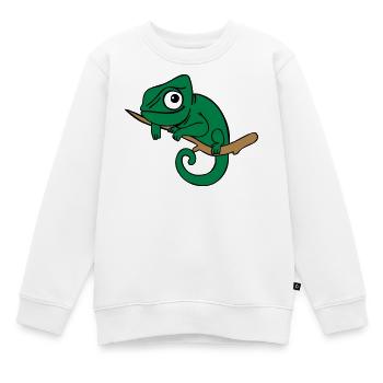 Lui das Chamäleon, dreifarbig - Kinder Premium Organic Sweatshirt - Weiß - Vorne - AI Model Kid Male (0cm)