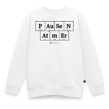Pausen Atmer (helle Stoffe) - Kinder Premium Organic Sweatshirt - Weiß - Vorne - AI Model Kid Male (0cm)
