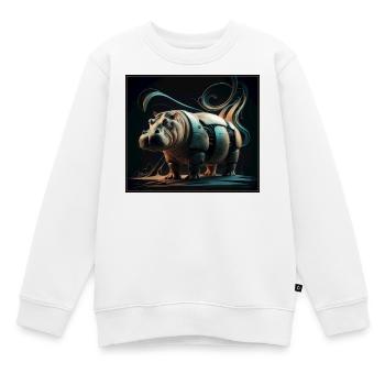 Hippopotame mécanique - Sweat Premium enfant bio - blanc - Devant - AI Model Kid Male (0cm)