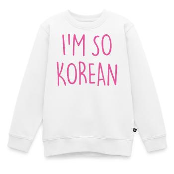 JE SUIS TELLEMENT CORÉEN CORÉEN - Sweat Premium enfant bio - blanc - Devant - AI Model Kid Male (0cm)