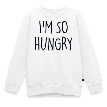 I'M SO HUNGRY Foodie - Kinder Premium Organic Sweatshirt - Weiß - Vorne - AI Model Kid Male (0cm)