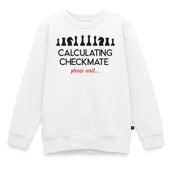 Schach - Schachmatt berechnen, bitte warten... - Kinder Premium Organic Sweatshirt - Weiß - Vorne - AI Model Kid Male (0cm)