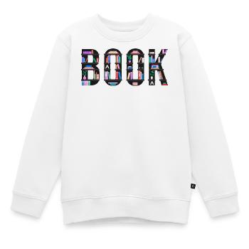 Dinkelbuch mit Bücherregalen, Lesen und Literat - Kinder Premium Organic Sweatshirt - Weiß - Vorne - AI Model Kid Male (0cm)