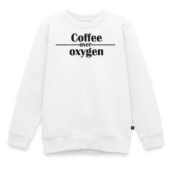 Kaffee-über-Sauerstoff-Typografie - Kinder Premium Organic Sweatshirt - Weiß - Vorne - AI Model Kid Male (0cm)