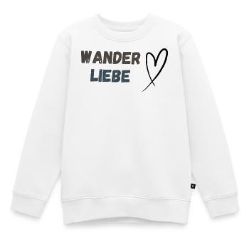Schriftzug Wanderliebe und Herz, schlicht - Kinder Premium Organic Sweatshirt - Weiß - Vorne - AI Model Kid Male (0cm)