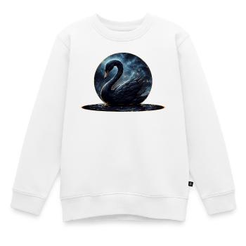 Galactic Grace : Le Cygne Noir - Sweat Premium enfant bio - blanc - Devant - AI Model Kid Male (0cm)