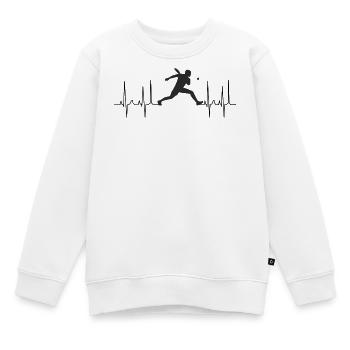 Tennis Passion Herzschlag  Kardiogramm  - Kinder Premium Organic Sweatshirt - Weiß - Vorne - AI Model Kid Male (0cm)