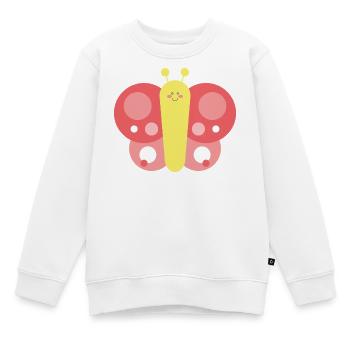 Papillon tendre et stylisé - Sweat Premium enfant bio - blanc - Devant - AI Model Kid Male (0cm)