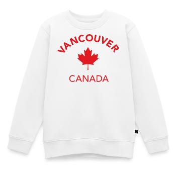 VANCOUVER, CANADA - Sweat Premium enfant bio - blanc - Devant - AI Model Kid Male (0cm)
