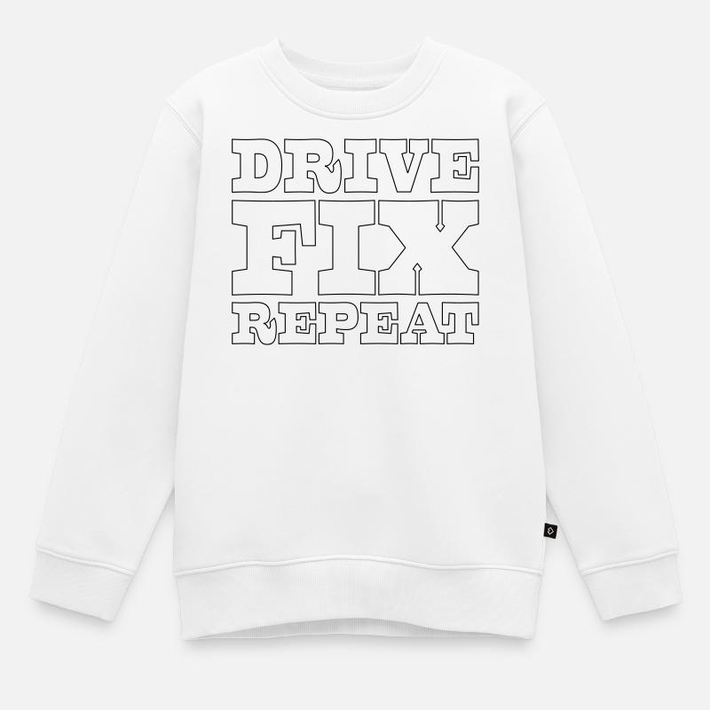 45 Drive Fix Repeat - Sweat Premium enfant bio - blanc