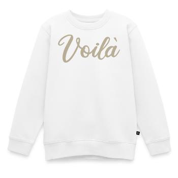 Voila Manuscrit Script Design - Sweat Premium enfant bio - blanc - Devant - AI Model Kid Male (0cm)