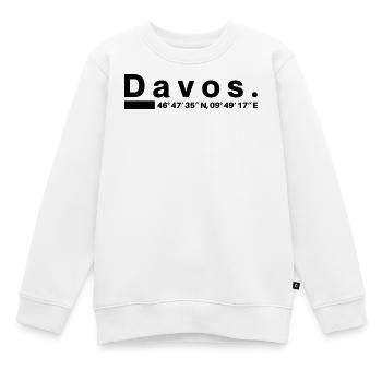 Davos Coordonnées Grisons Grisons Grisons - Sweat Premium enfant bio - blanc - Devant - AI Model Kid Male (0cm)