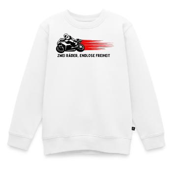 Zwei Räder, endlose Freiheit - Motorrad-Edition - Kinder Premium Organic Sweatshirt - Weiß - Vorne - AI Model Kid Male (0cm)