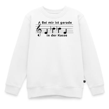 Noten - Ebbe In Der Kasse Humorvolle Notenschrift - Kinder Premium Organic Sweatshirt - Weiß - Vorne - AI Model Kid Male (0cm)