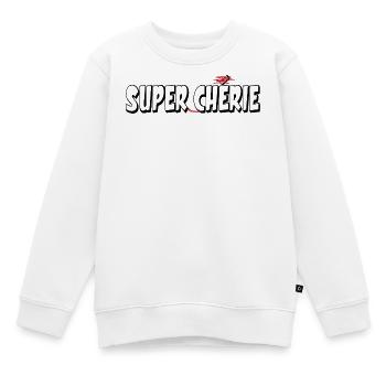 SUPER-LIEBLING - Kinder Premium Organic Sweatshirt - Weiß - Vorne - AI Model Kid Male (0cm)