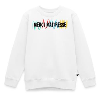 VIELEN DANK. GELIEBTE. MEISTER. DANKE HERRIN - Kinder Premium Organic Sweatshirt - Weiß - Vorne - AI Model Kid Male (0cm)