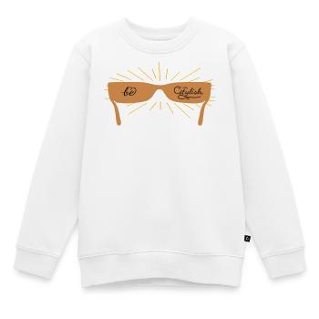 be stylish mit einer Sonnenbrille - Kinder Premium Organic Sweatshirt - Weiß - Vorne - AI Model Kid Male (0cm)