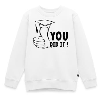Entweder Sie haben bestanden oder Sie haben es bestanden, Diplom. - Kinder Premium Organic Sweatshirt - Weiß - Vorne - AI Model Kid Male (0cm)