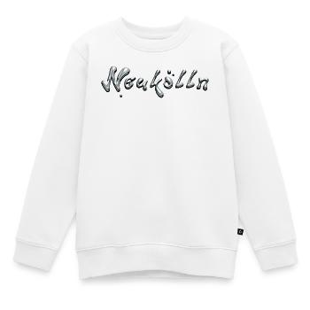 Neukölln Metallic Font - Kids Premium Organic Sweatshirt - white - Front - AI Model Kid Male (0cm)