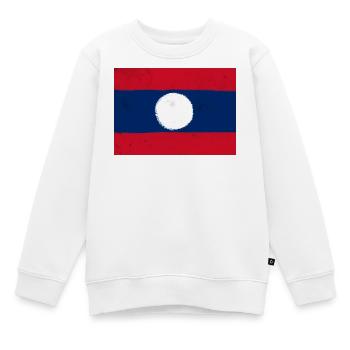 Flagge von Laos - Kinder Premium Organic Sweatshirt - Weiß - Vorne - AI Model Kid Male (0cm)