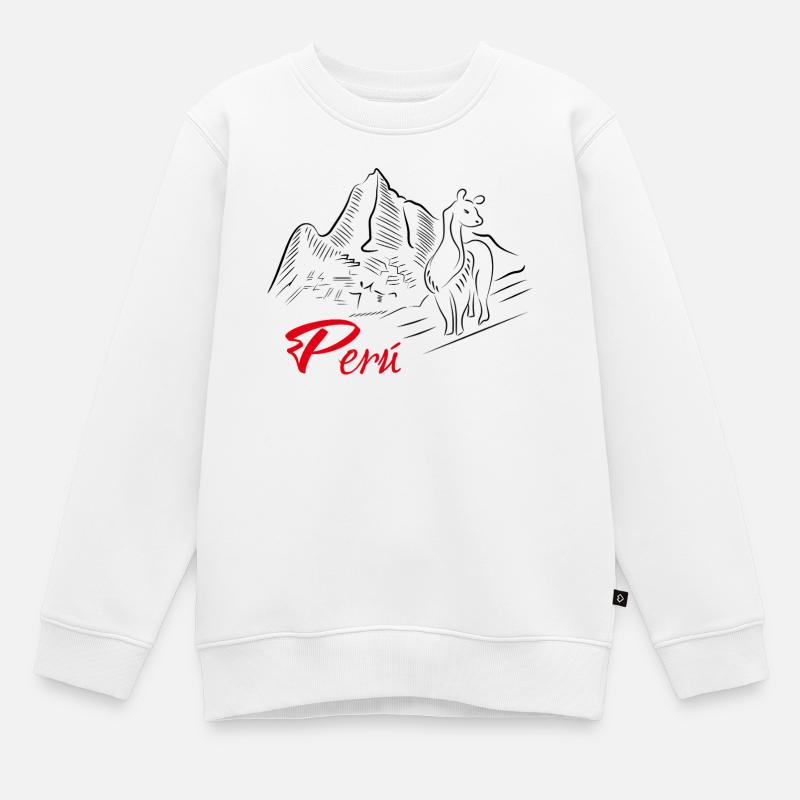 Machu Picchu - Pérou - Sweat Premium enfant bio - blanc