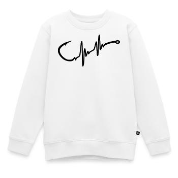 Hameçon Heartbeat - Sweat Premium enfant bio - blanc - Devant - AI Model Kid Male (0cm)