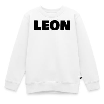 Leon - Kids Premium Organic Sweatshirt - white - Front - AI Model Kid Male (0cm)