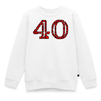 40. 40 ANS. 40e ANNIVERSAIRE. ANNIVERSAIRE 40 ANS. - Sweat Premium enfant bio - blanc - Devant - AI Model Kid Male (0cm)