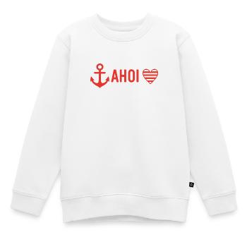 Ahoi - Kinder Premium Organic Sweatshirt - Weiß - Vorne - AI Model Kid Male (0cm)