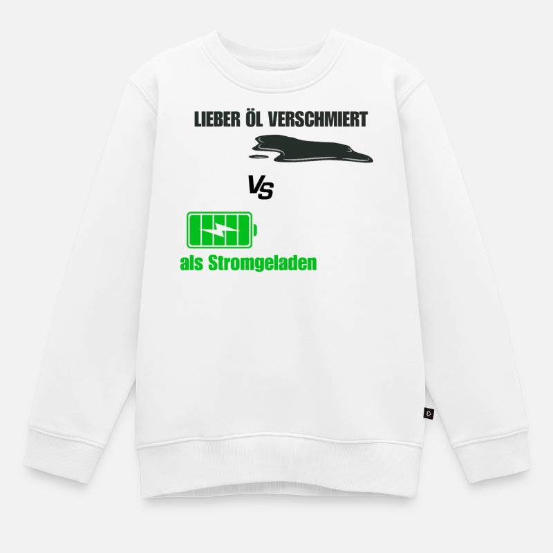 Enduit d’huile - Sweat Premium enfant bio - blanc