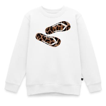 Babouches Leolook Tongs Mode Jaguar Imprimé Animal - Sweat Premium enfant bio - blanc - Devant - AI Model Kid Male (0cm)
