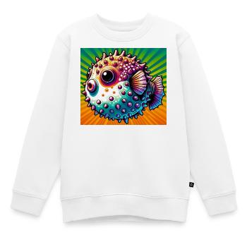 Kugelfisch - Kinder Premium Organic Sweatshirt - Weiß - Vorne - AI Model Kid Male (0cm)