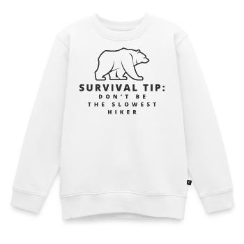 Survival Tip: Dont Be the Slowest Hiker - Kinder Premium Organic Sweatshirt - Weiß - Vorne - AI Model Kid Male (0cm)