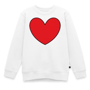 rotes Herz rot Herzen rot Geschenk Valentinstag - Kinder Premium Organic Sweatshirt - Weiß - Vorne - AI Model Kid Male (0cm)