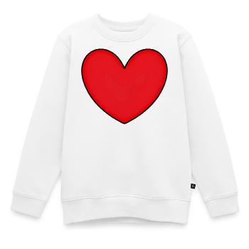 rotes Herz rot Herzen rot Geschenk Valentinstag - Kinder Premium Organic Sweatshirt - Weiß - Vorne - AI Model Kid Male (0cm)