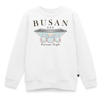 Busan, Südkorea, Tempel handgezeichnet - Kinder Premium Organic Sweatshirt - Weiß - Vorne - AI Model Kid Male (0cm)