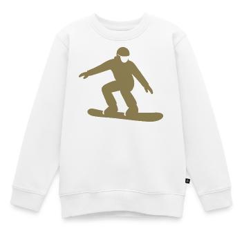 Snowboarder Silhouette Winterurlaub Wintersport - Kinder Premium Organic Sweatshirt - Weiß - Vorne - AI Model Kid Male (0cm)